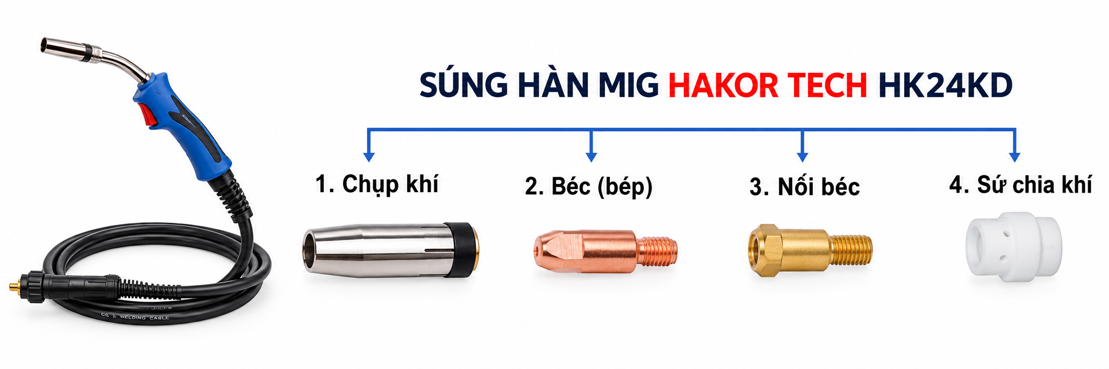 Súng Hàn MIG 24KD HAKOR TECH 3M - 5M