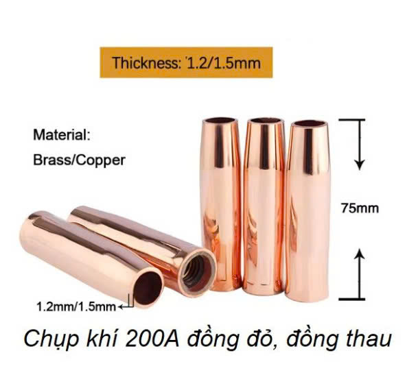 Chụp khí súng hàn MIG 200A dài